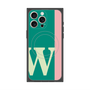 プレミアムスクエアケース with MagSafe［ オリジナル - initial color line - W green ］