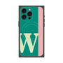 プレミアムスクエアケース with MagSafe［ オリジナル - initial color line - W green ］
