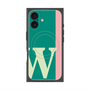 プレミアムスクエアケース with MagSafe［ オリジナル - initial color line - W green ］