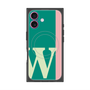 プレミアムスクエアケース with MagSafe［ オリジナル - initial color line - W green ］