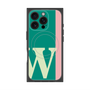 プレミアムスクエアケース with MagSafe［ オリジナル - initial color line - W green ］