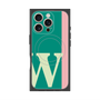 プレミアムスクエアケース with MagSafe［ オリジナル - initial color line - W green ］