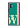 プレミアムスクエアケース with MagSafe［ オリジナル - initial color line - W green ］