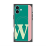 プレミアムスクエアケース with MagSafe［ オリジナル - initial color line - W green ］