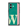 プレミアムスクエアケース with MagSafe［ オリジナル - initial color line - W green ］