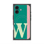 プレミアムスクエアケース with MagSafe［ オリジナル - initial color line - W green ］