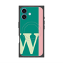 プレミアムスクエアケース with MagSafe［ オリジナル - initial color line - W green ］