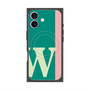 プレミアムスクエアケース with MagSafe［ オリジナル - initial color line - W green ］