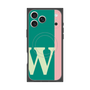 プレミアムスクエアケース with MagSafe［ オリジナル - initial color line - W green ］
