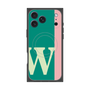 プレミアムスクエアケース with MagSafe［ オリジナル - initial color line - W green ］