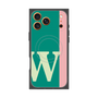 プレミアムスクエアケース with MagSafe［ オリジナル - initial color line - W green ］