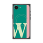 プレミアムスクエアケース with MagSafe［ オリジナル - initial color line - W green ］