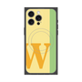 プレミアムスクエアケース with MagSafe［ オリジナル - initial color line - W yellow ］