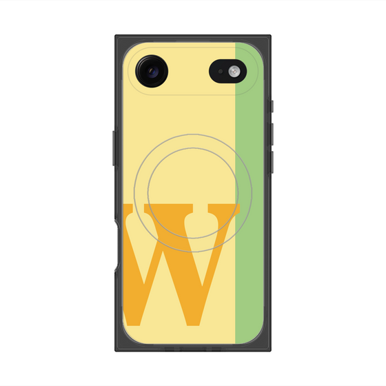 プレミアムスクエアケース with MagSafe［ オリジナル - initial color line - W yellow ］