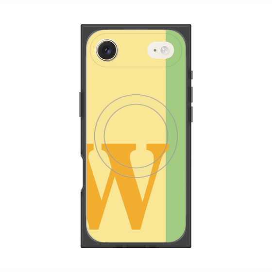 プレミアムスクエアケース with MagSafe［ オリジナル - initial color line - W yellow ］