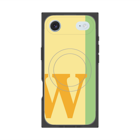 プレミアムスクエアケース with MagSafe［ オリジナル - initial color line - W yellow ］