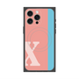 プレミアムスクエアケース with MagSafe［ オリジナル - initial color line - X pink ］