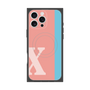 プレミアムスクエアケース with MagSafe［ オリジナル - initial color line - X pink ］
