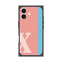 プレミアムスクエアケース with MagSafe［ オリジナル - initial color line - X pink ］