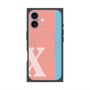 プレミアムスクエアケース with MagSafe［ オリジナル - initial color line - X pink ］