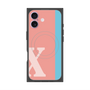 プレミアムスクエアケース with MagSafe［ オリジナル - initial color line - X pink ］