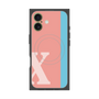 プレミアムスクエアケース with MagSafe［ オリジナル - initial color line - X pink ］