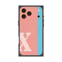 プレミアムスクエアケース with MagSafe［ オリジナル - initial color line - X pink ］