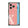 プレミアムスクエアケース with MagSafe［ オリジナル - initial color line - X pink ］