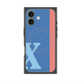 プレミアムスクエアケース with MagSafe［ オリジナル - initial color line - X blue ］