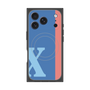 プレミアムスクエアケース with MagSafe［ オリジナル - initial color line - X blue ］