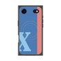 プレミアムスクエアケース with MagSafe［ オリジナル - initial color line - X blue ］