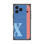 プレミアムスクエアケース with MagSafe［ オリジナル - initial color line - X blue ］