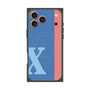 プレミアムスクエアケース with MagSafe［ オリジナル - initial color line - X blue ］