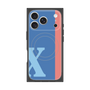 プレミアムスクエアケース with MagSafe［ オリジナル - initial color line - X blue ］