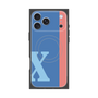 プレミアムスクエアケース with MagSafe［ オリジナル - initial color line - X blue ］
