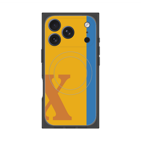 プレミアムスクエアケース with MagSafe［ オリジナル - initial color line - X orange ］