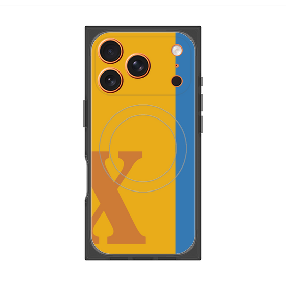 プレミアムスクエアケース with MagSafe［ オリジナル - initial color line - X orange ］