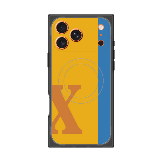 プレミアムスクエアケース with MagSafe［ オリジナル - initial color line - X orange ］