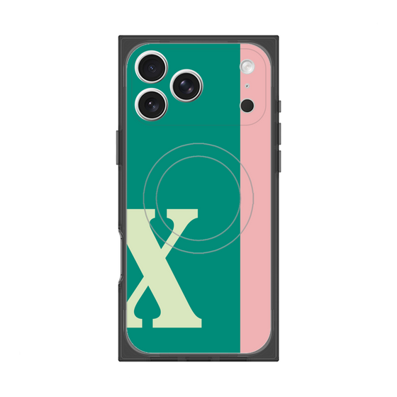 プレミアムスクエアケース with MagSafe［ オリジナル - initial color line - X green ］