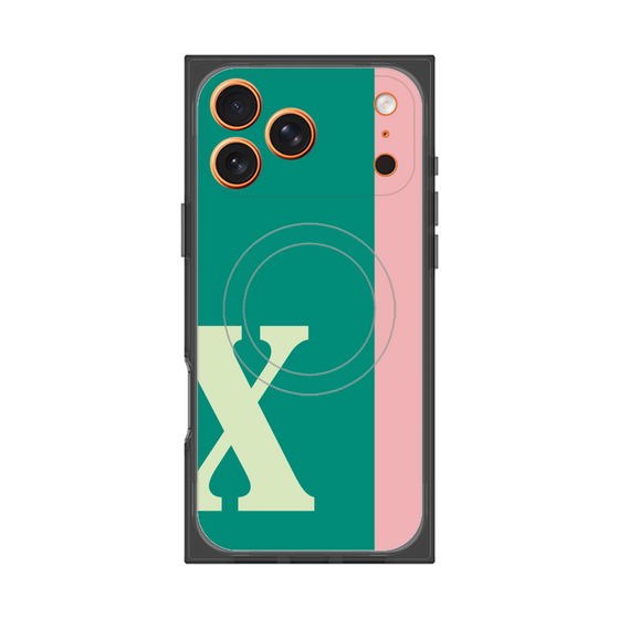 プレミアムスクエアケース with MagSafe［ オリジナル - initial color line - X green ］