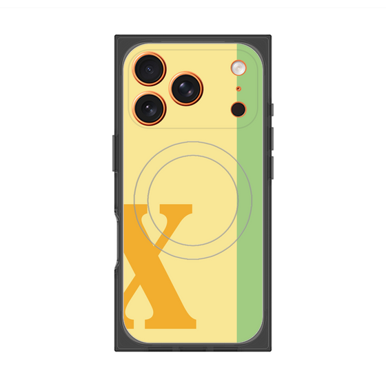 プレミアムスクエアケース with MagSafe［ オリジナル - initial color line - X yellow ］