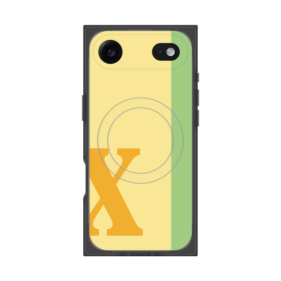 プレミアムスクエアケース with MagSafe［ オリジナル - initial color line - X yellow ］