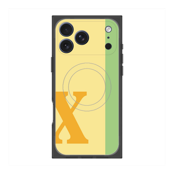 プレミアムスクエアケース with MagSafe［ オリジナル - initial color line - X yellow ］