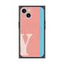 プレミアムスクエアケース with MagSafe［ オリジナル - initial color line - Y pink ］