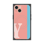 プレミアムスクエアケース with MagSafe［ オリジナル - initial color line - Y pink ］