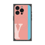 プレミアムスクエアケース with MagSafe［ オリジナル - initial color line - Y pink ］