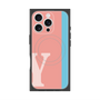プレミアムスクエアケース with MagSafe［ オリジナル - initial color line - Y pink ］