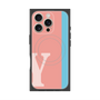 プレミアムスクエアケース with MagSafe［ オリジナル - initial color line - Y pink ］