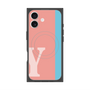 プレミアムスクエアケース with MagSafe［ オリジナル - initial color line - Y pink ］
