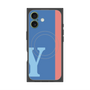 プレミアムスクエアケース with MagSafe［ オリジナル - initial color line - Y blue ］